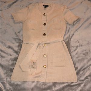 Tan short sleeve tunic sweater